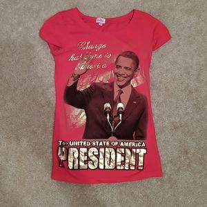 President Barack Obama red t-shirt